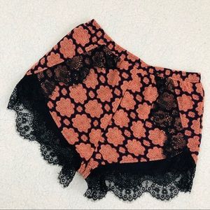 Kimchi Blue Paisley & Lace Shorts w/ Elastic Waist